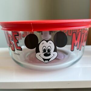 Disney Mickey Mouse Club Pyrex Bowl with Vibrant Red Lid